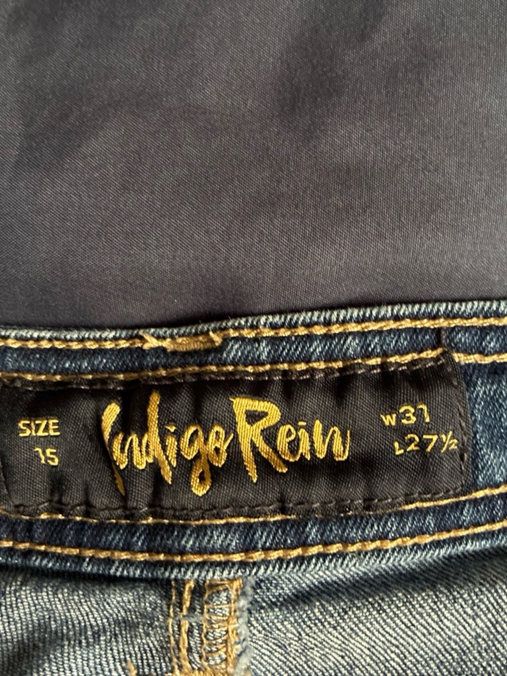 Indigo Rein Dark Blue Wide Leg Jeans with Waist Tie - Picture 4 of 4